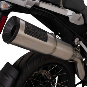 BMW R 1250 Adventure Performance Exhaust - Vance and Hines - Hi-Output Adventure 500 Slip-On - Brushed stainless with black heat shield - `19-`22